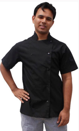 EPIC Light Weight Black Chef Jacket -  Short Sleeve - Global Chef 