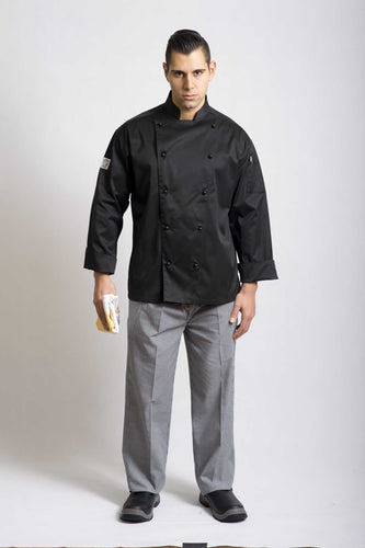 Black Traditional Long Sleeve Chef Jacket - Global Chef 