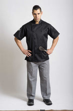 Load image into Gallery viewer, Classic Black Short Sleeve Chef Jacket - Global Chef 