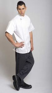 GC-Modern White Short Sleeve Chef Jacket - Global Chef 
