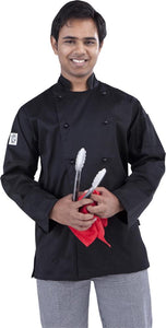 Black Traditional Long Sleeve Chef Jacket - Global Chef 