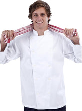 Load image into Gallery viewer, White Long Sleeve Chef Jacket (Sewn Buttons) - Global Chef 