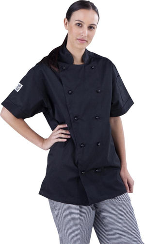 Classic Black Short Sleeve Chef Jacket - Global Chef 