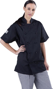 Classic Black Short Sleeve Chef Jacket - Global Chef 