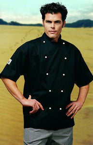 CR - Classic Black Short Sleeve Chef Jacket - Global Chef 