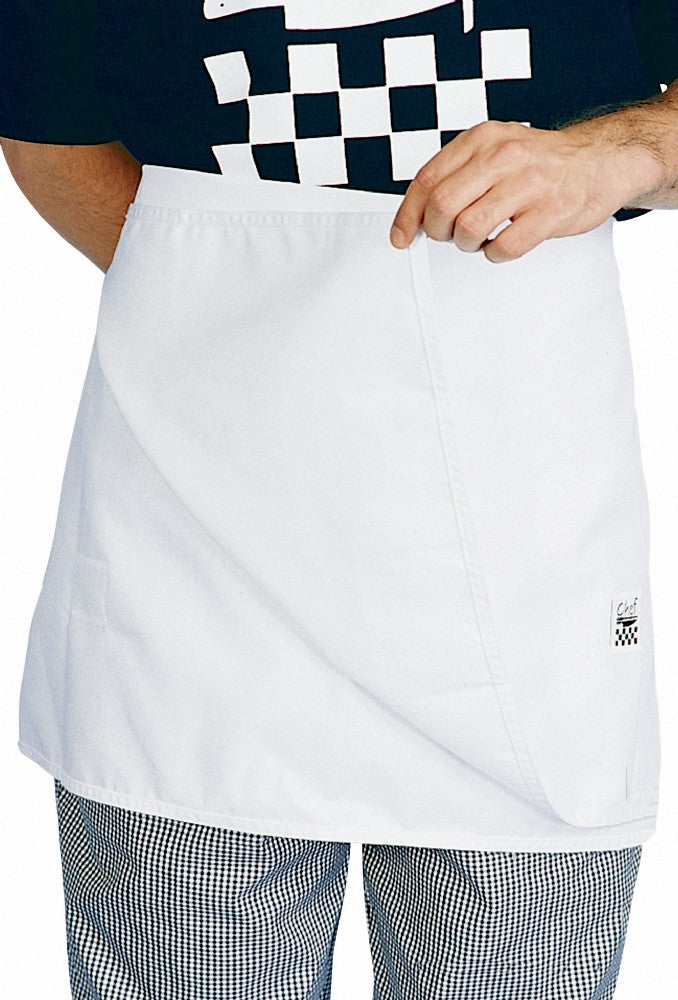 Chef Revival White Chefs Waist 1/2 Apron (4 Sided) Global Chef