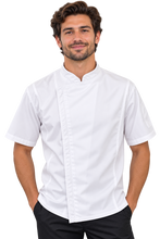 Load image into Gallery viewer, GC - Modern White Zipper Jacket Short Sleeve - Global Chef 