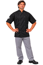 Load image into Gallery viewer, Chef Revival - Classic Black Short Sleeve Chef Jacket