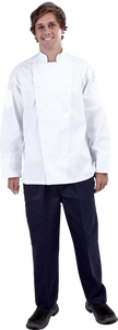 CR - Classic White (Fixed Buttons) Long Sleeve Chef Jacket - Global Chef 