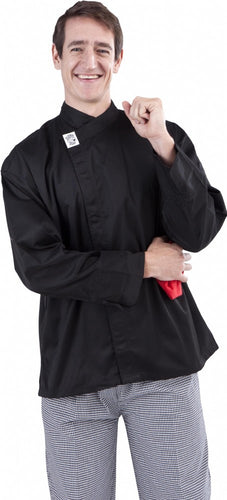 GC-Modern Black Long Sleeve Chef Jacket - Global Chef 