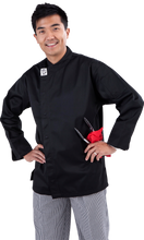 Load image into Gallery viewer, GC-Modern Black Long Sleeve Chef Jacket - Global Chef 