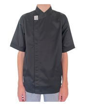 Load image into Gallery viewer, GC-Modern Black Short Sleeve Chef Jacket - Global Chef 