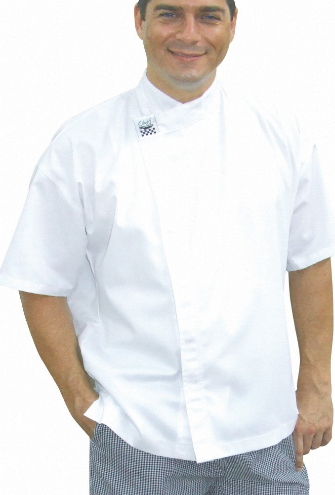 CR - Modern White Short Sleeve Chef Jacket - Global Chef 