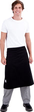 Load image into Gallery viewer, Black Chefs Waist 3/4 Apron - Global Chef 