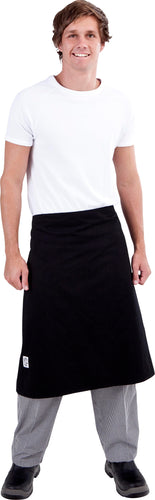 Black Chefs Waist 3/4 Apron - Global Chef 