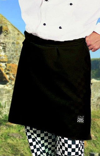 Black Chefs Waist 1/2 Apron - Global Chef 