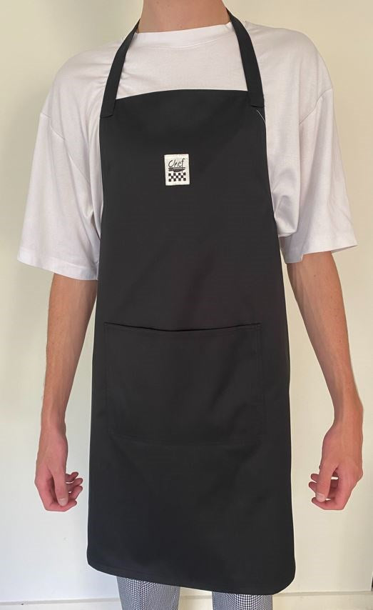Black Bib Chefs Apron (Pocket) - Global Chef 