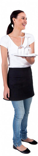 Heavy Duty Black Short Waist 1/4 Apron (Pocket) - Global Chef 