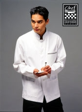 Modern Style Jacket Long Sleeve (Black Trim) - Global Chef 