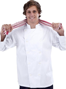 White Long Sleeve Chef Jacket (Sewn Buttons) - Global Chef 