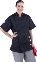 Load image into Gallery viewer, Classic Black Short Sleeve Chef Jacket - Global Chef 