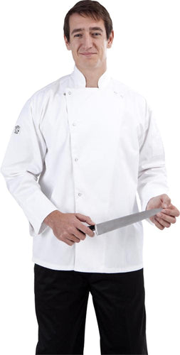 Classic White Long Sleeve Chef Jacket (Ring Snaps) - Global Chef 