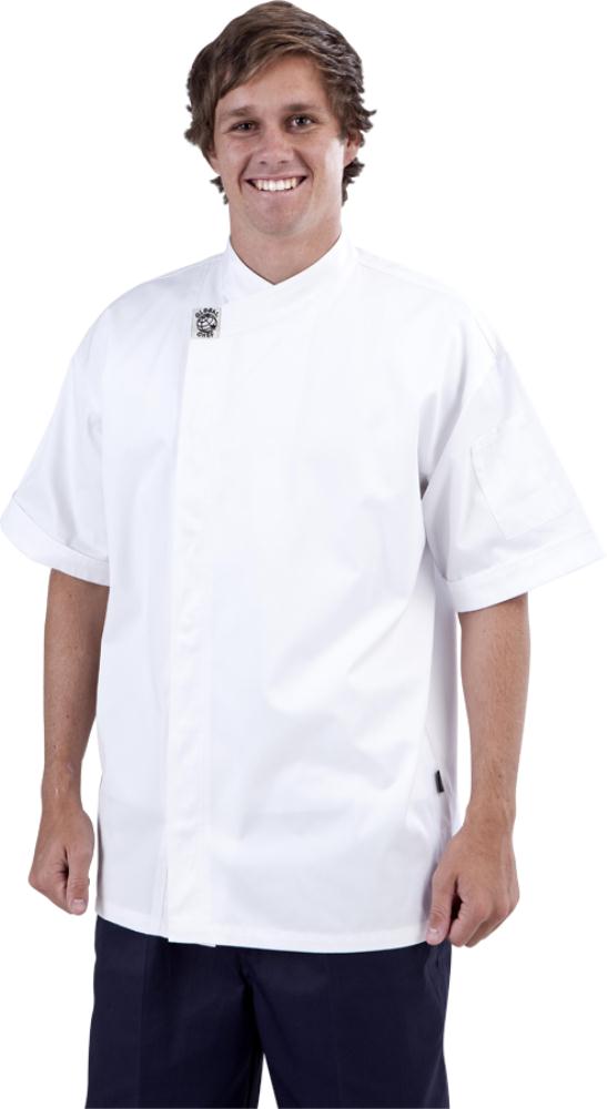 GC-Modern White Short Sleeve Chef Jacket - Main Image