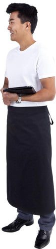 Long Black Waist 3/4 Apron (Pocket ) - Global Chef 