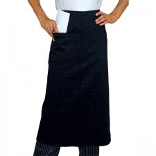 Heavy Duty Black Waist 3/4 Apron (Pocket) - Global Chef 