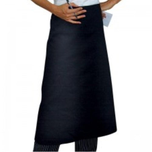 Heavy Duty Black Waist Chefs 3/4 Apron - Global Chef 