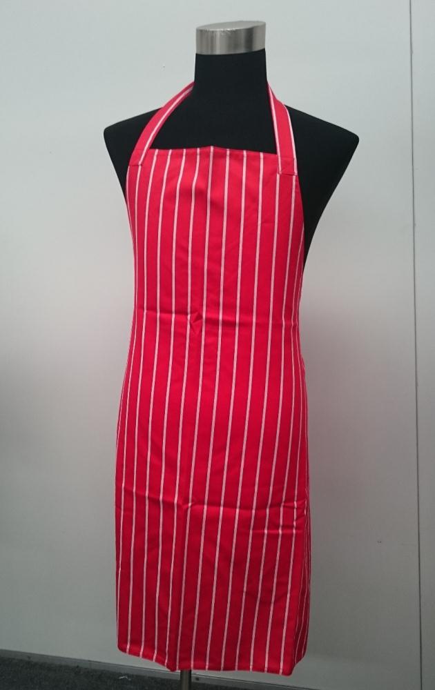 Red & White Stripe FULL Length Chefs Bib Apron - Global Chef 