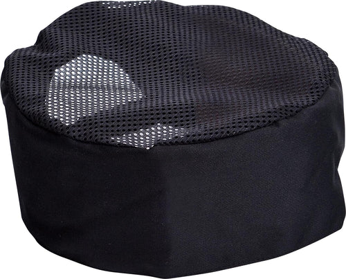 EPIC Black Light Weight Chef Hat - One Size with Mesh Vent Top - Global Chef 